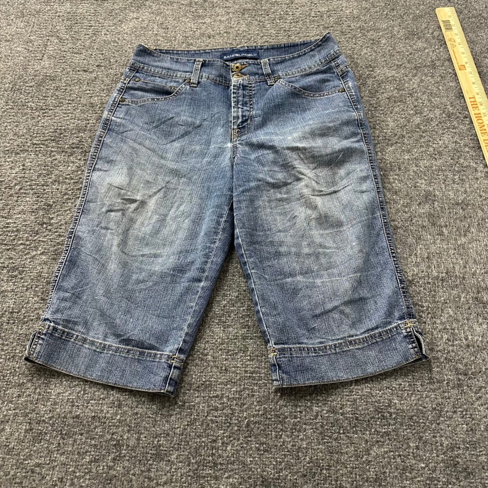 Bandolino Blu Shorts Womens Size 8  Denim Bermuda Cuffed Stretch Casual 33432